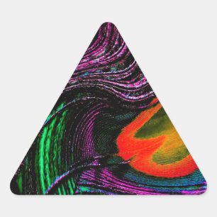 Peacock feather rainbow triangle sticker