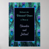 Peacock Feather Rehearsal Dinner Print