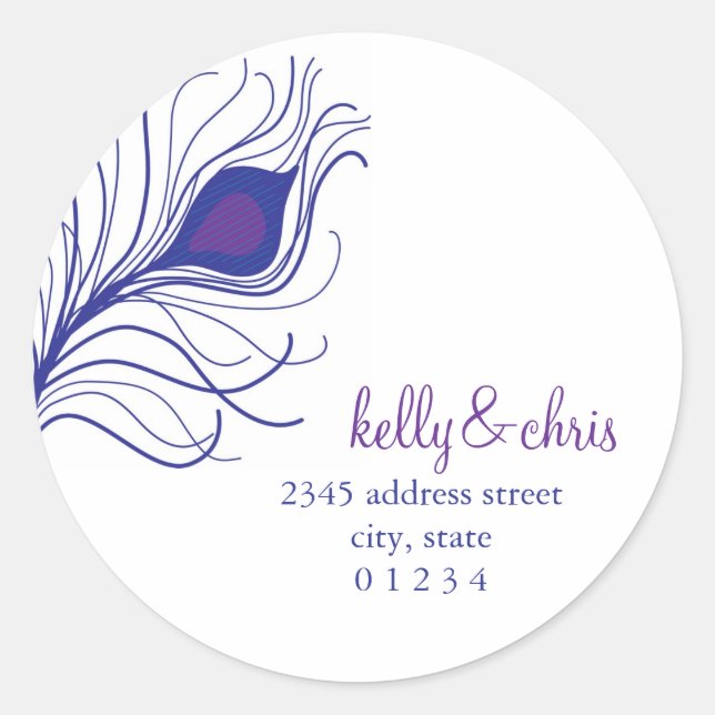 Peacock Feather Return Address labels (Front)