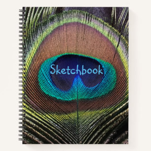 Peacock Feather Sketchbook Notebook