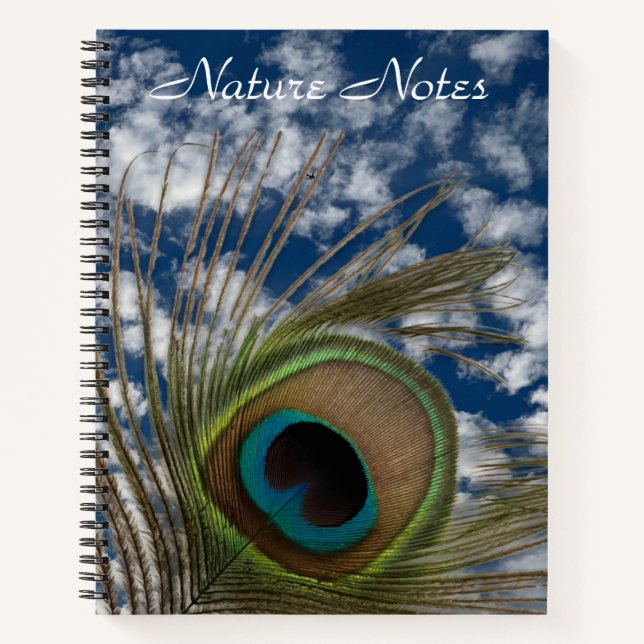 PEACOCK FEATHER SKY PHOTO HARDCOVER NOTEBOOK (Front)