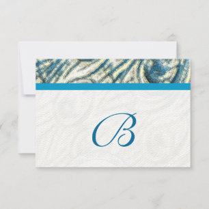 Peacock Feather Swirls Wedding RSVP Card
