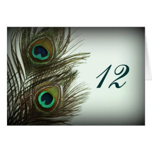 Peacock Feather Table Numbers