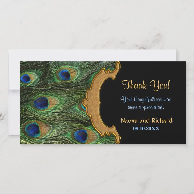 Peacock Feather Thank You (Front)