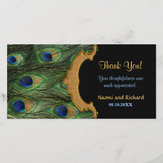 Peacock Feather Thank You Card