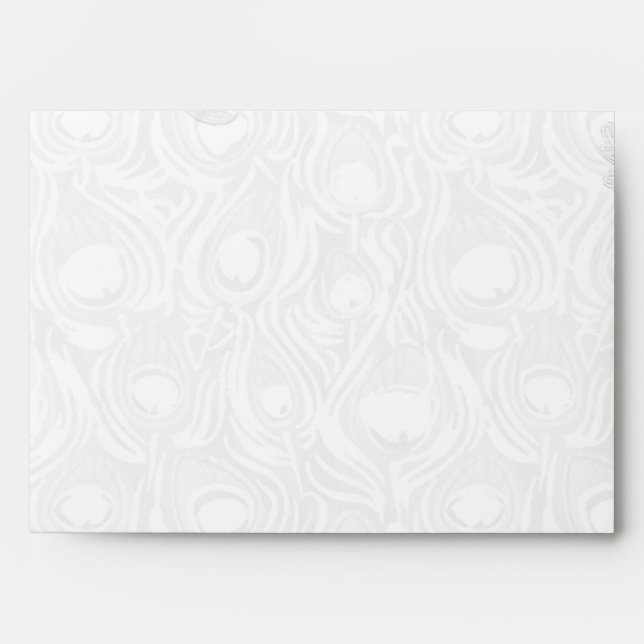 Peacock Feather Wedding Envelope (Front)