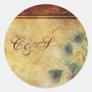 Peacock Feather Wedding Favour Stickers
