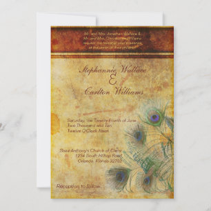 Peacock Feather Wedding Invitation