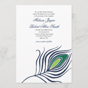 Peacock Feather Wedding Invitation