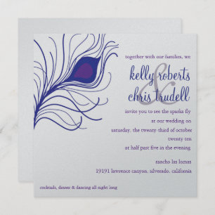 Peacock Feather Wedding Invitation