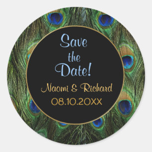Peacock Feather Wedding Seal - Customise