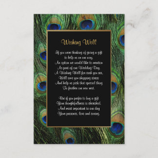 Peacock Feather Wedding - Wishing Well Enclosure Card