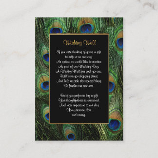 Peacock Feather Wedding - Wishing Well Enclosure Card