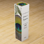 Peacock Feather Wine Gift Box<br><div class="desc">Large peacock feather images and elegant black text. Customise your gift or for your own event.</div>