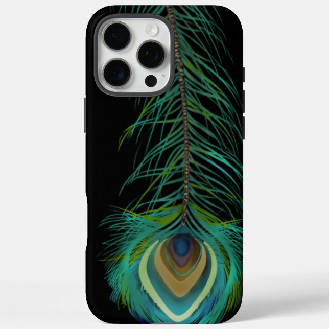 Peacock Feather You Choose Background Colour Case-Mate iPhone Case (Back)