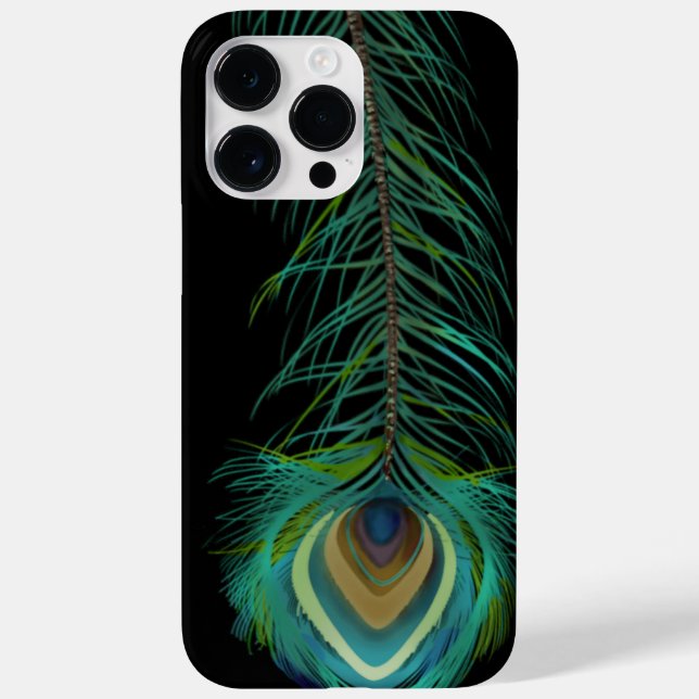 Peacock Feather You Choose Background Colour Case-Mate iPhone Case (Back)