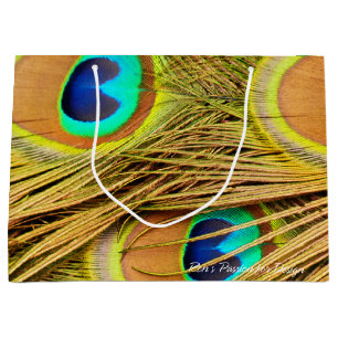 Peacock Feathers 2A Large Gift Bag