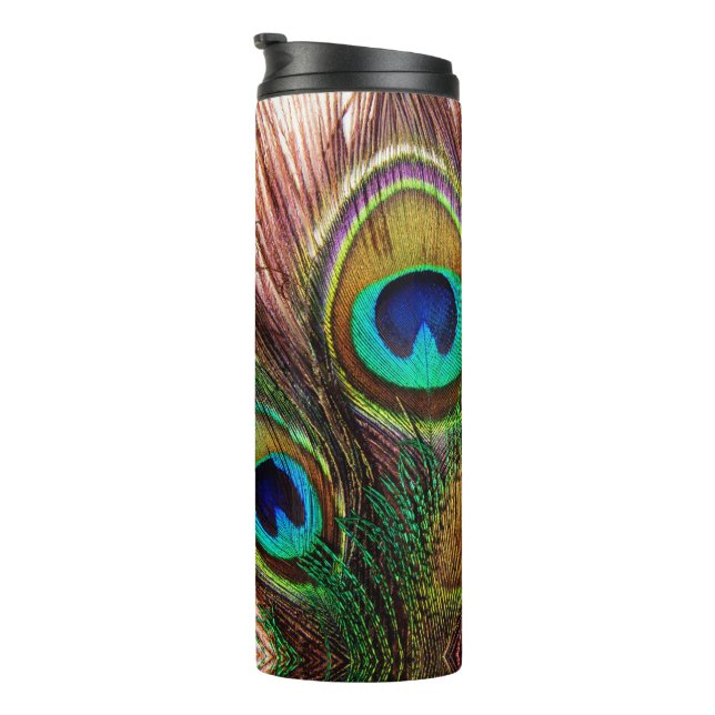 Peacock Feathers 4 Thermal Tumbler (Rotated Right)