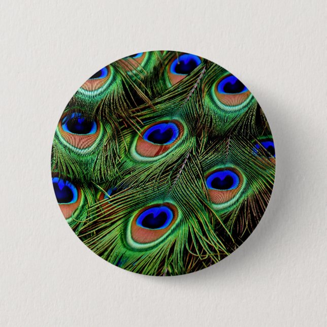 Peacock Feathers 6 Cm Round Badge (Front)