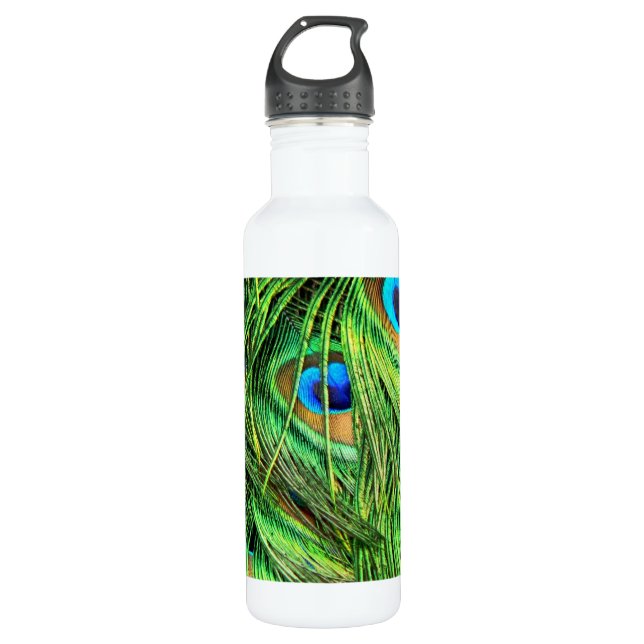 Peacock Feathers 710 Ml Water Bottle (Front)