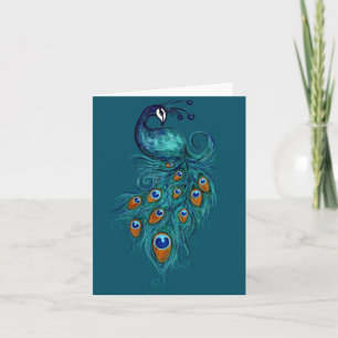 Peacock Feathers Art                               Card
