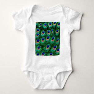 Peacock feathers_ baby bodysuit