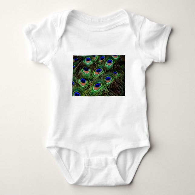 Peacock Feathers Baby Bodysuit (Front)