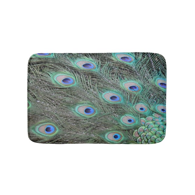 Peacock feathers bath mat (Front)