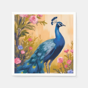 Peacock Feathers Beautiful Floral Animal Napkin