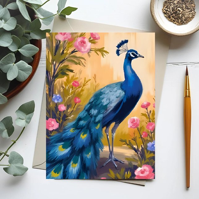 Peacock Feathers Beautiful Floral Animal Postcard (Creator Uploaded)