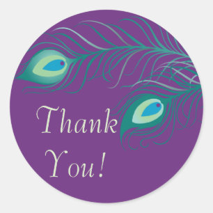 Peacock Feathers Bridal Shower Sticker