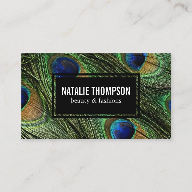 Peacock Feathers Business Card (Front)