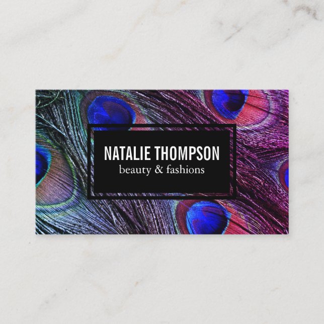 Peacock Feathers Business Card (Front)