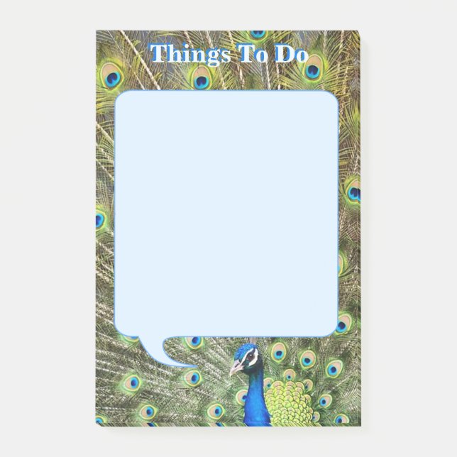 Peacock feathers & calligraphy Things To Do Post-it Notes (Front)