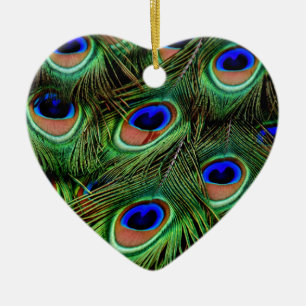 Peacock Feathers Ceramic Tree Decoration