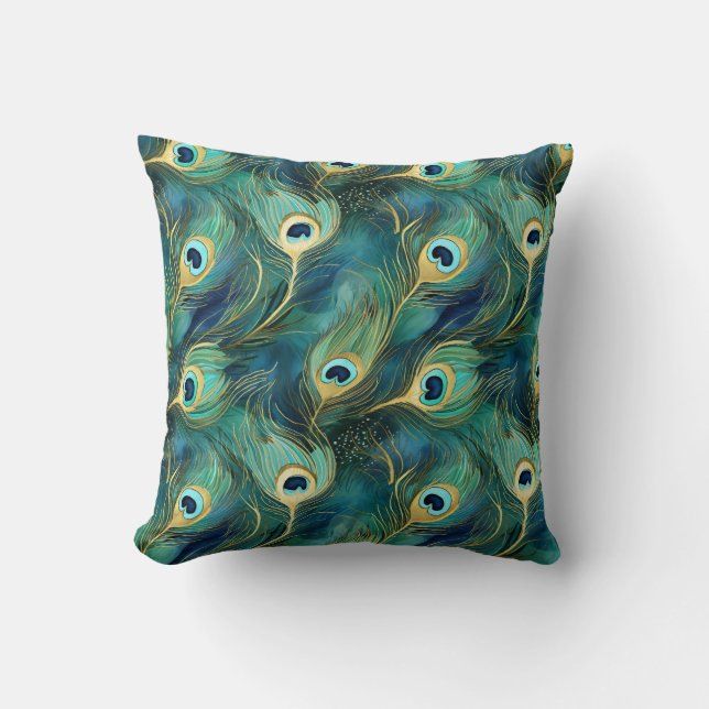 Peacock Feathers Cushion (Front)