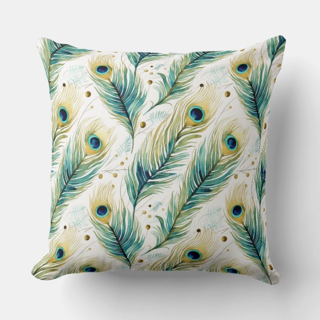 Peacock Feathers Cushion (Front)