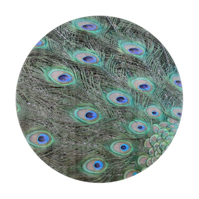 Peacock feathers cutting board (Front)