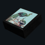 Peacock Feathers Damask Wedding Anniversary Gift Box<br><div class="desc">Wedding Black Lacquer Keepsake Custom Designer Personalised Jewellery Box or Memory Box Elegant Unique Wedding Anniversary  Christmas Gifts or Valentines Day Gifts</div>