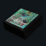 Peacock Feathers Damask Wedding Anniversary Gift Box<br><div class="desc">Wedding Black Lacquer Keepsake Custom Designer Personalised Jewellery Box or Memory Box Elegant Unique Wedding Anniversary  Christmas Gifts or Valentines Day Gifts</div>