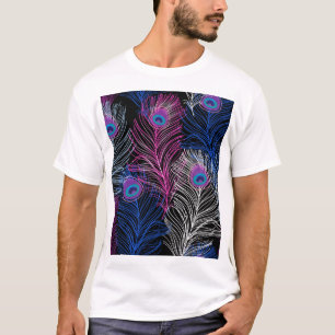 Peacock Feathers Dark: Gorgeous Vintage Design T-Shirt