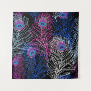 Peacock Feathers Dark: Gorgeous Vintage Design Tapestry