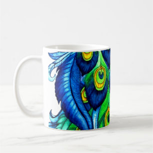 Peacock Feathers Design Coffee Mug