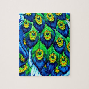Peacock Feathers Design Jigsaw Puzzle