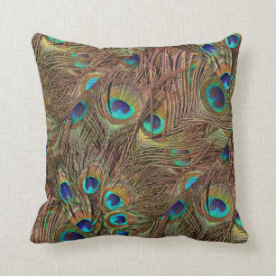 Peacock Feathers Design PIllow