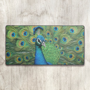 Peacock Feathers Desk Mat