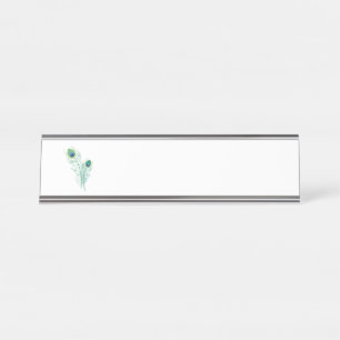 Peacock Feathers Desk Name Plate