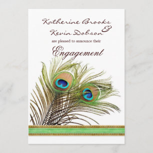 Peacock feathers Engagement announcement