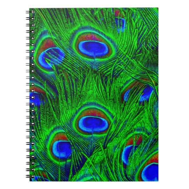 Peacock Feathers Fashion Collection Spiral Notebook (Front)