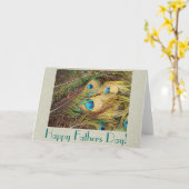 Peacock Feathers Fathers Day Card (Yellow Flower)